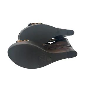 Diane von Furstenberg Opal Wedge Sandals Leopard Leather Calf Hair Brown‎ Size 8 thumbnail 11