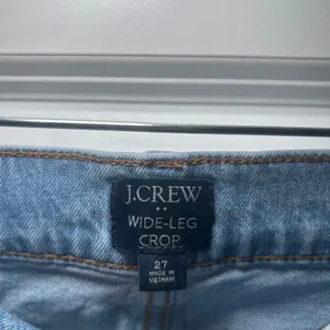 J.Crew Wide-Leg Crop Jeans Light Wash Raw Hem Size 27 Womens casual everyday thumbnail 3