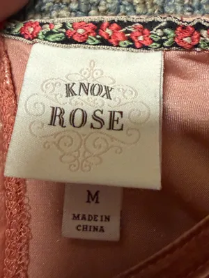 Knox Rose Blush Mauve Crushed Velvet Babydoll Peplum Top Boho Sleeveless M thumbnail 6