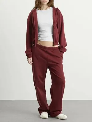 Skims (Gar) Cotton Fleece Classic Straight Leg Pant | Color MERLOT | Size Large thumbnail 5