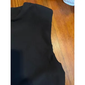 Zara Black Sleeveless Padded Shoulder Mini Shift Dress Size M Round Neck LBD thumbnail 6