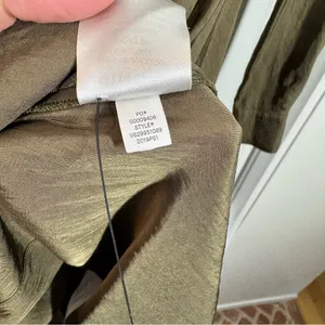 Vince olive green button front‎ tie front asymmetric hemline shirtdress size xs thumbnail 9