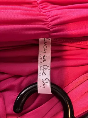 Lucy In The Sky Pink Medium Ruched Mini Dress Ties around The Neck (Flawed-Hole) thumbnail 5