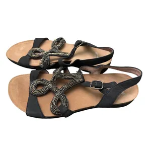 Dansko Reeta‎ Beaded Sandals Black Sz 38 EU/ 7.5 US leather iridescent thumbnail 2