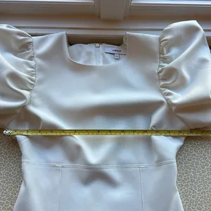 NWOT Likely white puffed short sleeve mini dressy dress fully lined size 6 thumbnail 14
