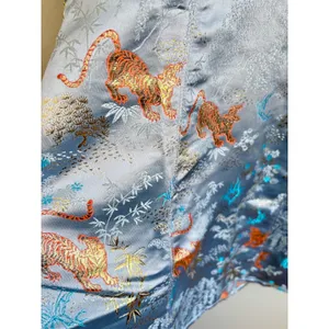 Urban Outfitters Womens M Asian‎ Mini Dress Light Blue Satin Tiger thumbnail 2