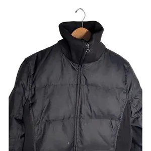 Old Navy Puffer Coat Size Medium Black Side Panels Vintage Down Feather FLAWED thumbnail 7