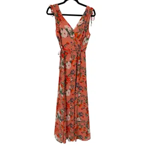 NWT Eva Mendes NY&C Women's Floral Wrap Maxi‎ Dress Size Small Feminine Romantic thumbnail 2