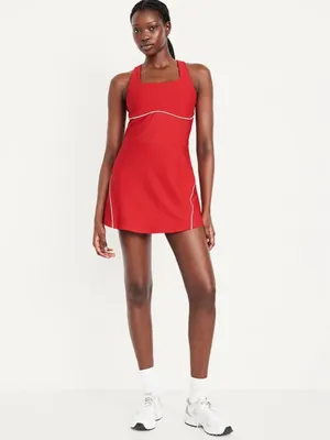 Old Navy Red Tank Skort Dress with Contrast Piping thumbnail 2