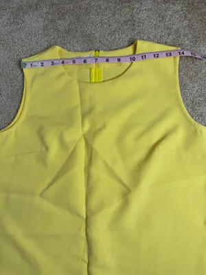 Van Gils Lemon Yellow Retro Sleeveless Babydoll Above Knee Dress. Size M thumbnail 3