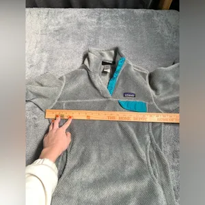 Patagonia synchilla snap-t Gray and Teal Fleece Pullover medium thumbnail 6