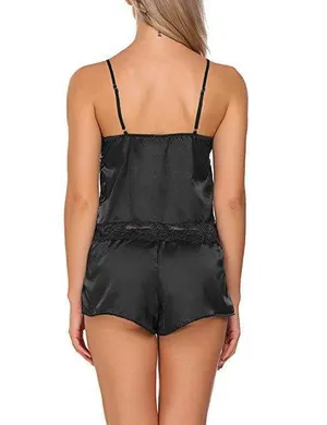 Rematt 2 Piece Black Lingerie, Sleepwear, Pajama, Cami Set Size: Small thumbnail 2