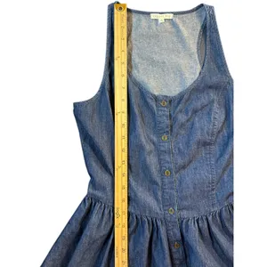 Copper Key Denim‎ Chambray Button Front Racerback Fit & Flare Dress M thumbnail 5