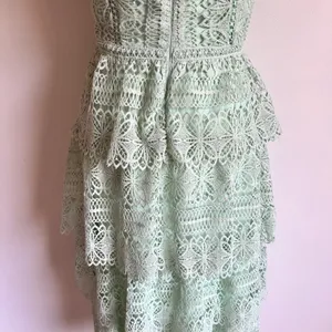Light Green Tiered Lace V Neck Midi Dress thumbnail 9