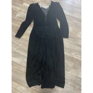 Vintage 80s Gunne Sax Dress 5/6‎ Black Jessica McClintock Velvet Taffeta USA thumbnail 7