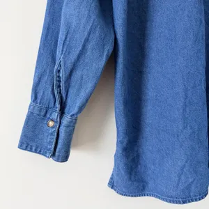 Vintage Blue Denim Button Down Shirt Size M thumbnail 6