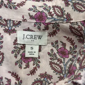 J.Crew Women's Sz S Pink Floral‎ Button-Down Shirt Long Sleeve Cotton Blouse thumbnail 2