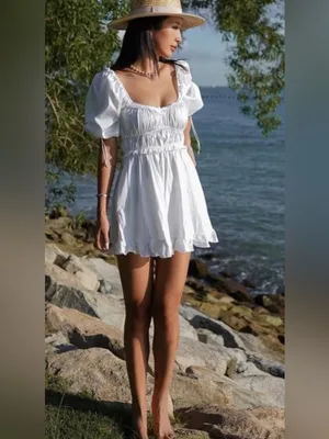 For Love & Lemons Jackson White Ruffle lace Babydoll Mini Dress size XS $198 thumbnail 7