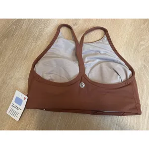 NWT Lululemon Flow Y Wrap-Front high-neck bra - Brown Size 2 thumbnail 3