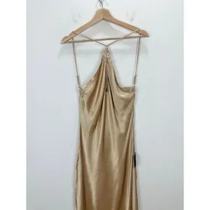 Lulus Sleek and Sweet Champagne Satin Cutout Backless Slip Midi Dress XL NWT thumbnail 11