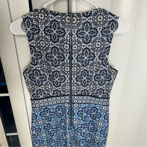 MAGGY LONDON sleeveless‎ dress blue and white back zipper size 4 cocktail party thumbnail 5