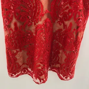 Free People Night Shimmers‎ Lace Sequined D Red thumbnail 4