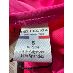 Relleciga Neon Rose One Piece Swimsuit Ruched‎ Sweetheart Women's Size Small thumbnail 3