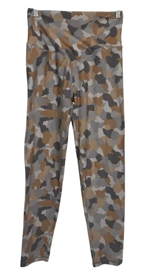 OFFLINE by Aerie Real Me‎ Crossover High Rise 7/8 Leggings Camo Tan Grey Large thumbnail 1