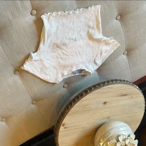 Adika White Ribbed Baby‎ Tee Size Small thumbnail 2