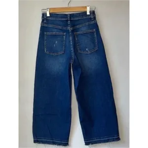 Uniqlo Wide Leg Crop Jeans Raw Hem High Rise thumbnail 2