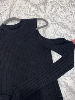 American Eagle Black Mock Neck Sweater Top thumbnail 3
