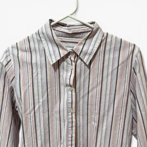 Orvis Button Down Shirt Womens 10 Pink Multi Stripe Excellent‎ 3/4 Sleeve Cotton thumbnail 3