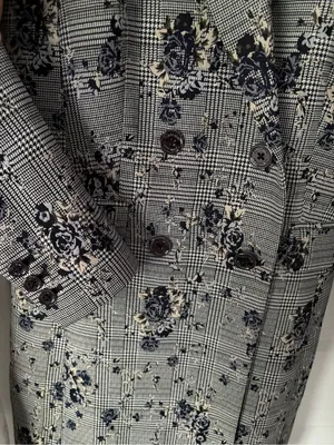 Calvin Klein double-breasted long blazer trench jacket floral print women sz 4 p thumbnail 3
