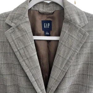 GAP Vintage 90s Wool Blazer Academia Brown Check Y2K thumbnail 4
