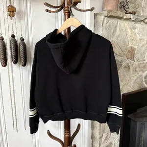 Victoria's Secret Pink Ivy Fleece Campus Black Full-Zip Hoodie Sweatshirt Medium thumbnail 7