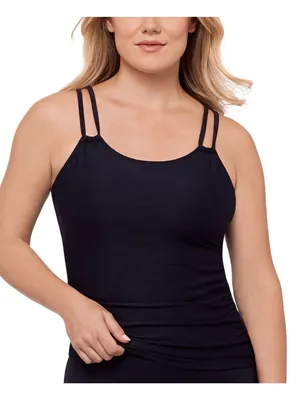 NWT Swim Solutions Tunnel Tankini Swim Top 807099 Black 14 thumbnail 3