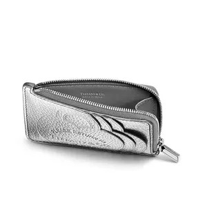 Tiffany & Co. Return to Tiffany Silver Pebbled Zippy Zip Wallet Card Case thumbnail 3
