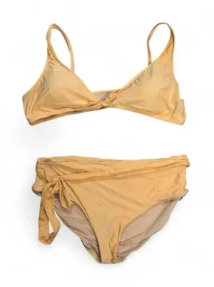 J.Crew Light Orange Tie Front High Waisted Bikini Set Plus Size 3X thumbnail 1