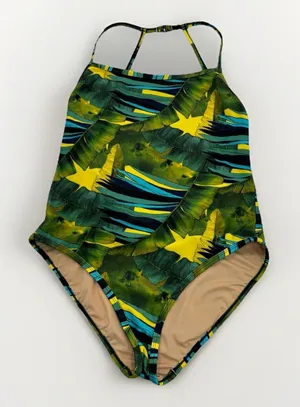 J Crew Swimsuit Womens Size 10 Green Tropical Leaves One Piece Swim NWT thumbnail 1
