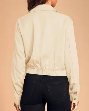Onedreamer Cropped Utility Jacket Tan Size L thumbnail 3