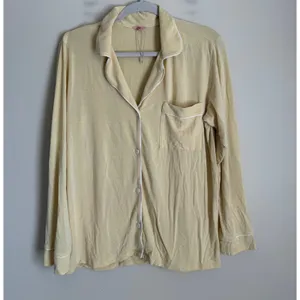 Eberjey Pajama Set Modal Womens S Yellow Gisele Long Sleeve Button Front Piping thumbnail 3