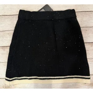 NWT Wild Pony Sequin Knitted Mini Skirt in Black Size Small thumbnail 1