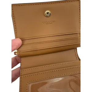 Coach Snap Wallet Signature Bifold Monogram Print‎ Khaki Chalk Neutral Designer thumbnail 7