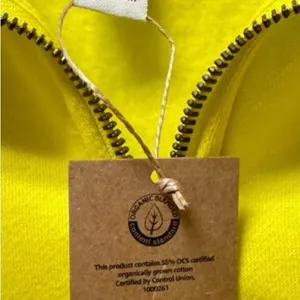 NWT Amazon Aware Relaxed Fit Half Zip‎ Tunic Sweatshirt Neon Lime – XXS Yellow thumbnail 3