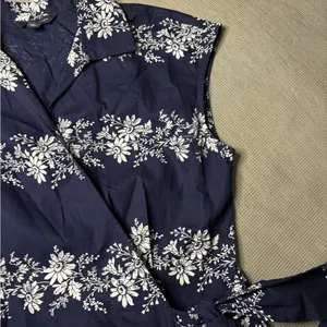 Tommy Hilfiger Women's Size M Navy Floral 100% Cotton Wrap Dress Midi Sleeveless thumbnail 9