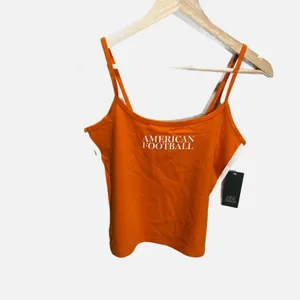 Wild Fable Orange American Football Graphic Cami Top with Side Stripes Small NWT thumbnail 2