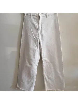 Pistola Penny High-Rise Crop Wide-Leg Jeans in Optic White thumbnail 5