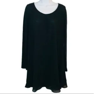 Ya Los Angeles Sweater Swing Button Dress Black M thumbnail 3