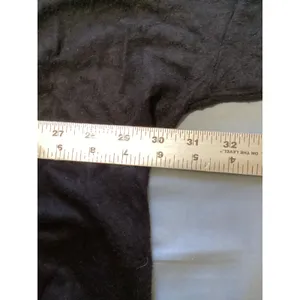 Joah Brown Womens One Size Black Oversized Long Sleeve Cropped Top Made in USA thumbnail 4