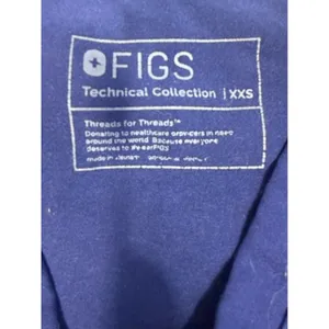 FIGS Technical Collection Scrub Top Womens XXS Navy Blue V Neck Medical Uniform thumbnail 2